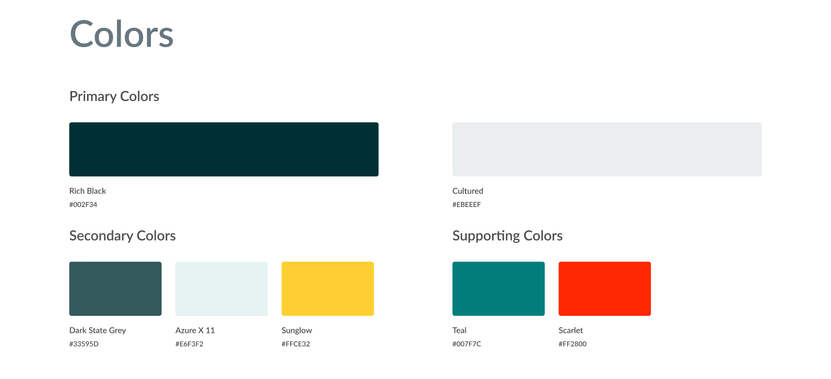 OLX Color Palette