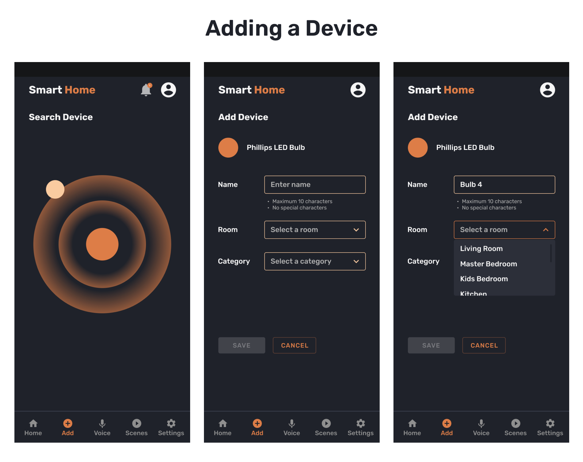 SmartHome Adding a Device