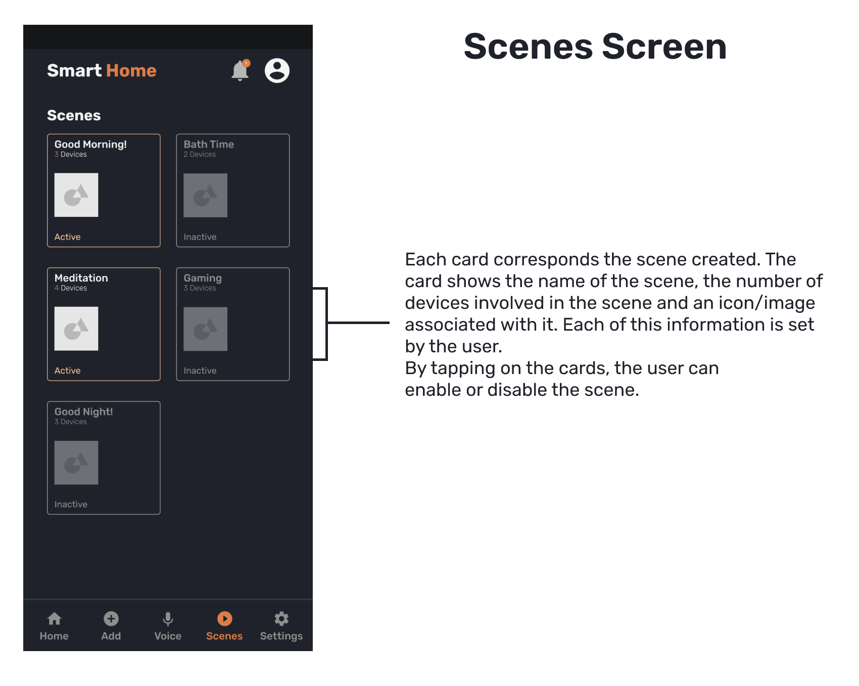 SmartHome Scenes Screen